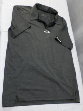 EUC DESIGNER OAKLEY TAILORED FIT SHORT SLEEVE POLO GRAY SHIRT SIZE MEDIUM